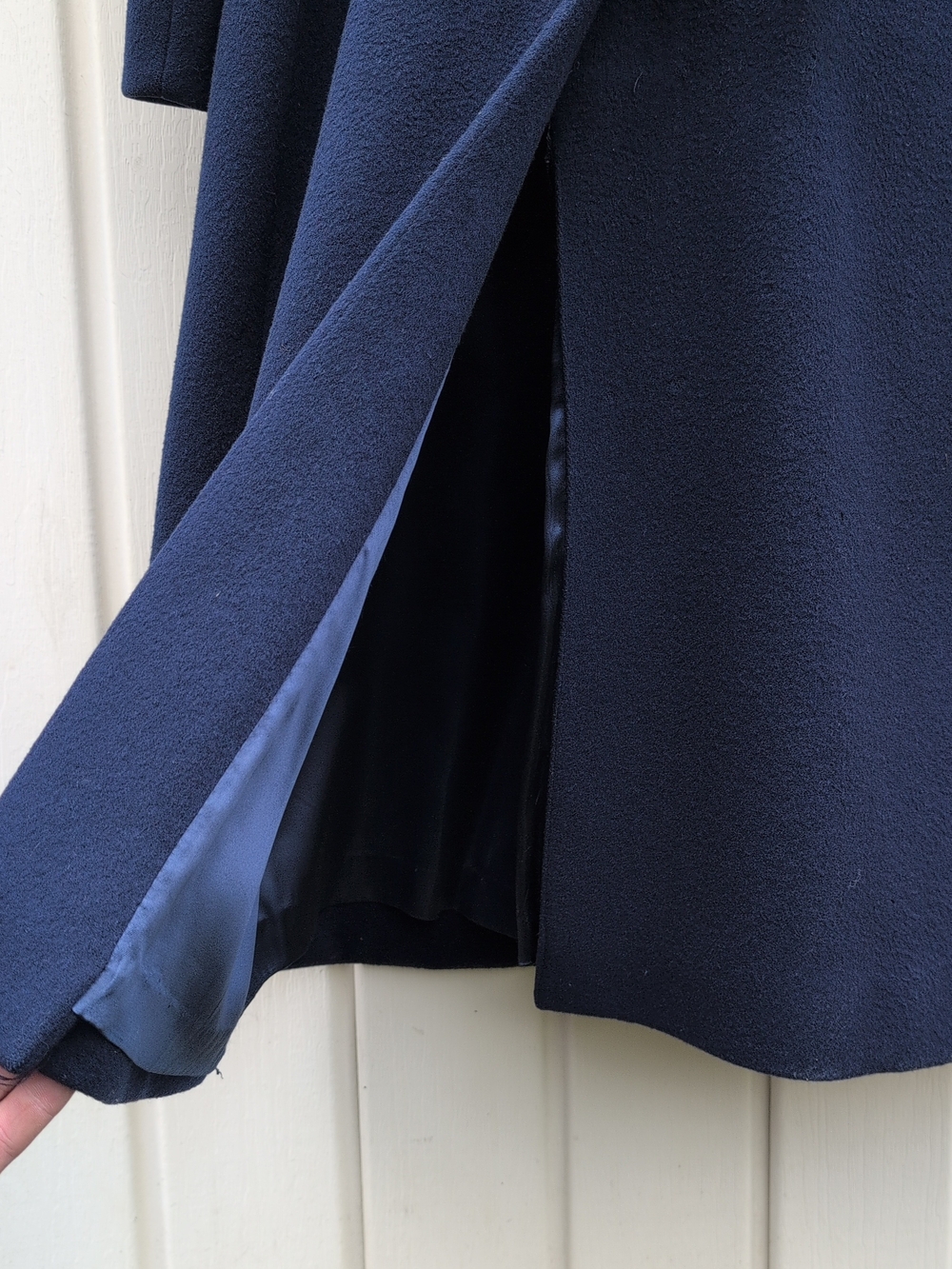 Vtg Pendleton Overcoat Womens 16 Blue Virgin Wool Double Breasted Trench USA - Picture 12 of 13